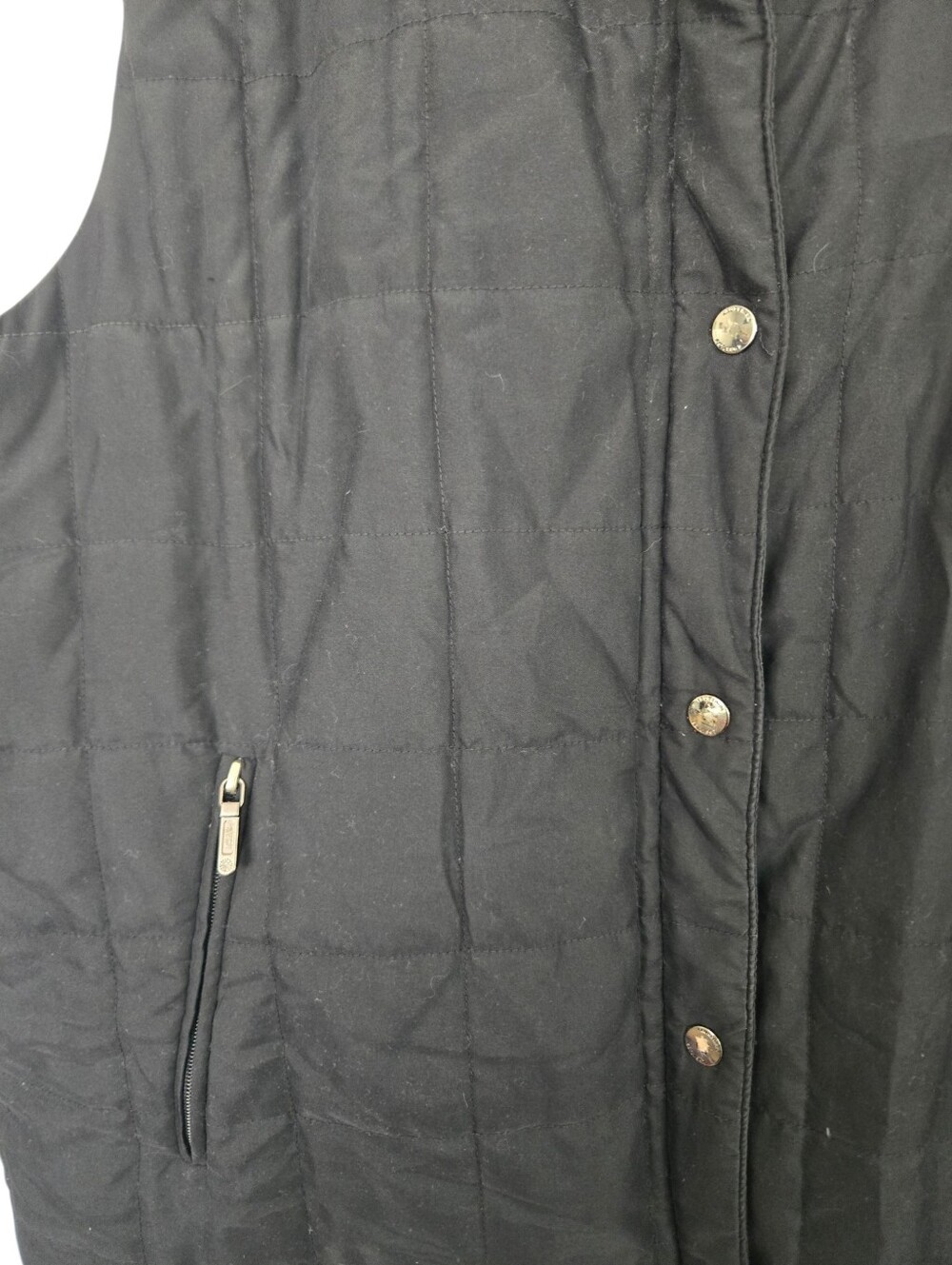 Lauren Ralph Lauren 2X Black Faux Fur Collar Quilted Vest - Picture 4 of 8